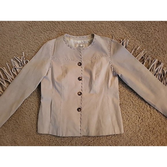 Native American Women's Western Real Leather Jacket With Fringe Hand Made Work - Picture 2 of 16